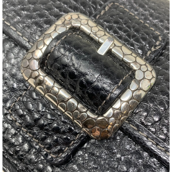 Brighton Pebble Collection Black Leather Crossbody Wallet Organizer Purse Bag - Picture 3 of 8